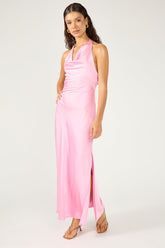 Pink Avalon Cowl Halter Midi Dress